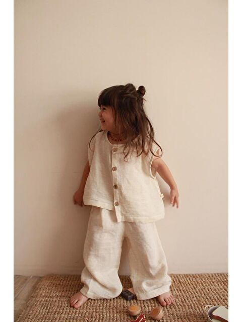 Oh La La Koala For Little Ones Asimetrik Yelekli Keten Alt Üst Takım - S000425765-19928