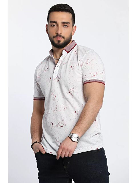 Mishar İtalia Ön Yarım Düğmeli Desenli Polo Yaka Erkek Tişört - S000301814-37224