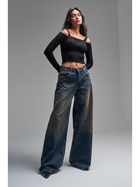 It's Basic Kadın T Jean Rengi Hera Palazzo Fit Bol Kesim Denim - S000233762-17234