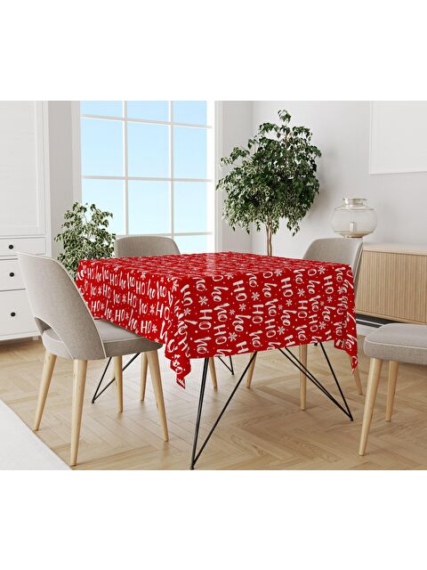 Evmila Yılbaşı Desenli Kadife Doku Masa Örtüsü - S000111420-23173