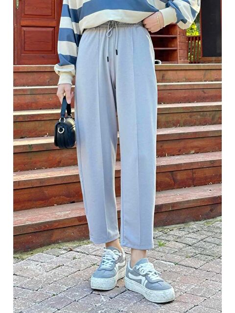 Lamelif Şalvar Balon Modelli Eşofman Altı Gri - S000518376-20600