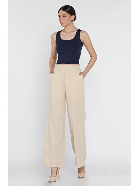 Gülseli Kadın Bel Lastikli Bol Paça Pantolon - S000379706-19928
