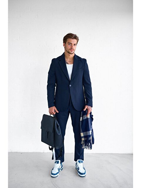 Abluka Online Erkek Slim Fit Takım Elbise Lacivert - S000398687-21164