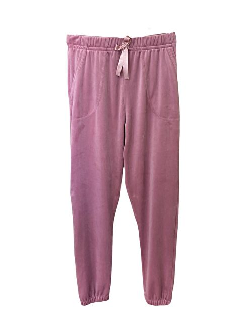 Formo Kadın Gül Kurusu Kadife Lastikli Paça Yüksek Kalite Cepli Jogger Pijama Altı - S000292595-20028