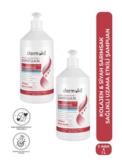 Dermokil Kolajen & Siyah Sarımsak Sağlıklı Uzama Etkili Şampuan 1 Litre x 2 Adet - S000509370-18
