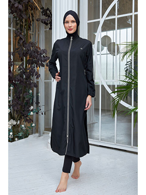 Maresiva Uzun Tam Boy Tam Kapalı Tesettür Mayo 2406 Siyah - S000367376-22238