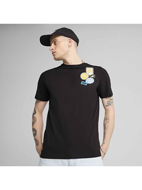 Puma Graphics Icon Erkek Siyah Yuvarlak Yaka Spor Tişört - S000480590-19351