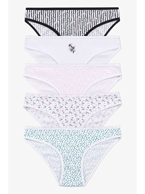 Koza İç Giyim Kadın 5 li Desenli Pamuklu Elastanlı Külot - S000292490-5204