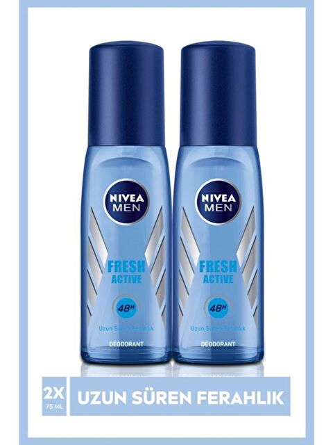 NIVEA Men Erkek Pump Sprey Deodorant Fresh Active Ter Ve Ter Kokusuna Karşı 48 Saat Deodorant Korum - S000113247-26865