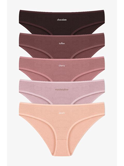 Koza İç Giyim Kadın 5 li Desenli Pamuklu Elastanlı Külot - S000292490-37323