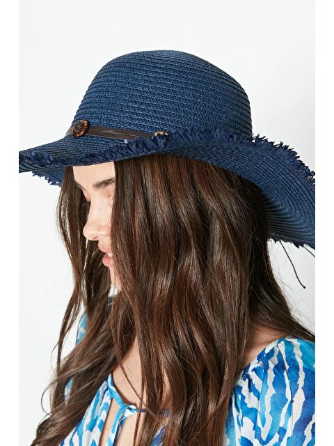 C&City Hasır Plaj Şapkası Y23730-09 Lacivert - S000216769-21164