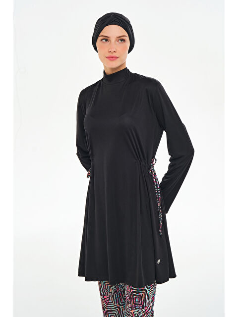 Rozamay Bol Paça Elastanlı Tam Kapalı Tesettür Mayo 3125 Siyah - S000365991-22238