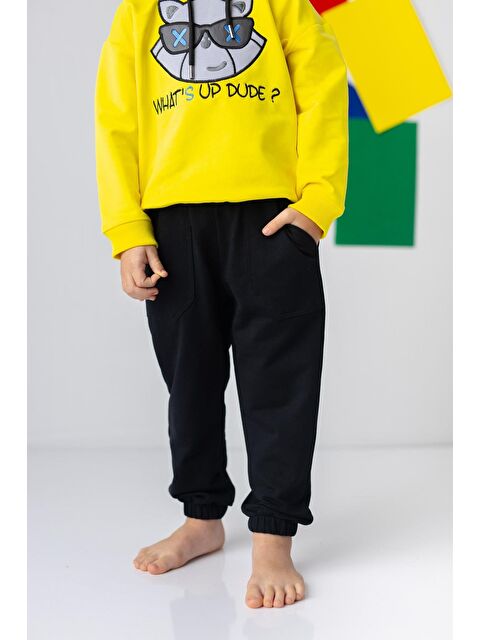 ZEYLAND Unisex Çocuk Lastikli Düz Jogger Eşofman Altı - S000316511-19351