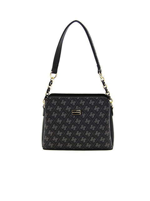 Silver Polo Kadın Omuz Çantası 937-43000 M178 Siyah Platin-Mat Siyah - S000507488-19351