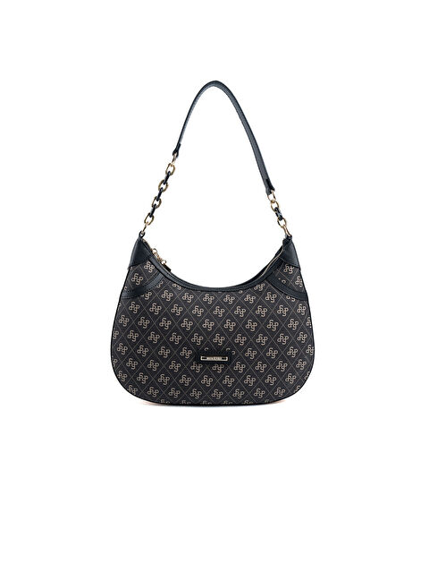 Silver Polo Kadın Omuz Çantası 1255-48135 SILVER POLO BAYAN ÇANTASI M178 FÜME-MAT SİYAH-TEN - S000507492-20600