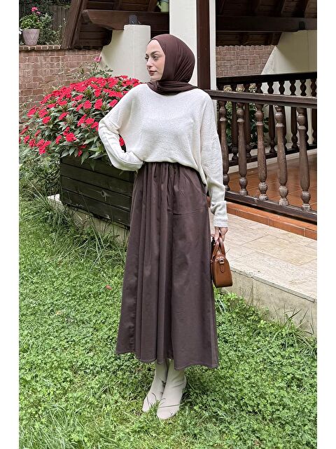 Lamelif Kayık Yaka Triko Kazak Natural - S000517981-26406