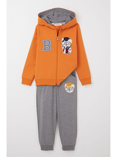 Breeze Erkek Bebek Eşofman Takım Havalı Ayıcık Nakışlı Hardal Sarı (1.5-2 Yaş) - S000352768-20074