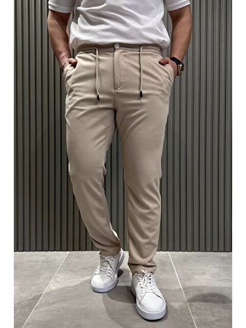 Mishar İtalia Bel Bağcıklı Düz Paça Erkek Jogger Pantolon - S000372967-19928