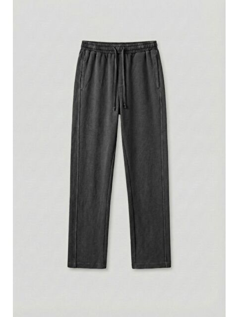 Abluka Online Erkek Yıkamalı Beli Lastikli Regular Fit Eşofman Koyu Gri - S000491512-29351