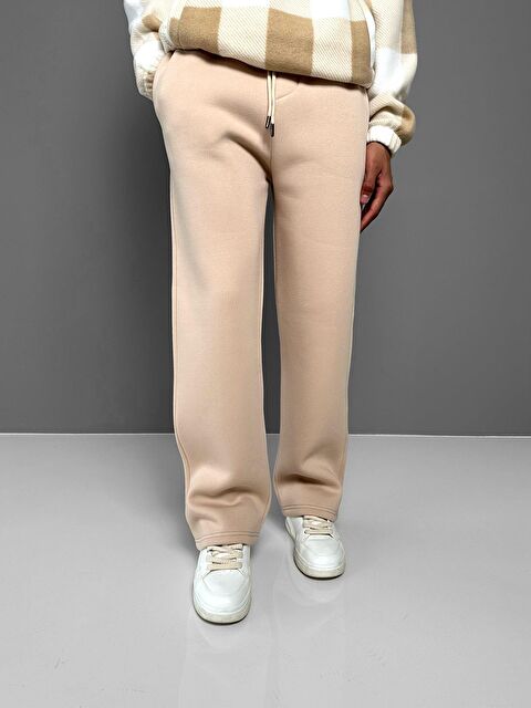 Abluka Online Erkek Baggy Fit Kalın Eşofman Krem - S000491519-19966