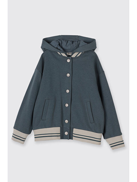 Panço Erkek Çocuk Kapüşonlu Sweatshirt Petrol - S000470910-20019