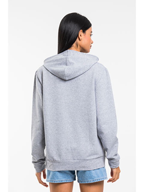 Süperlife Kadın Kapüşonlu Rahat Kalıp İnce Wıllamsburg Brooklyn Baskılı Swetashırt spr24swk123 - S000292696-17308