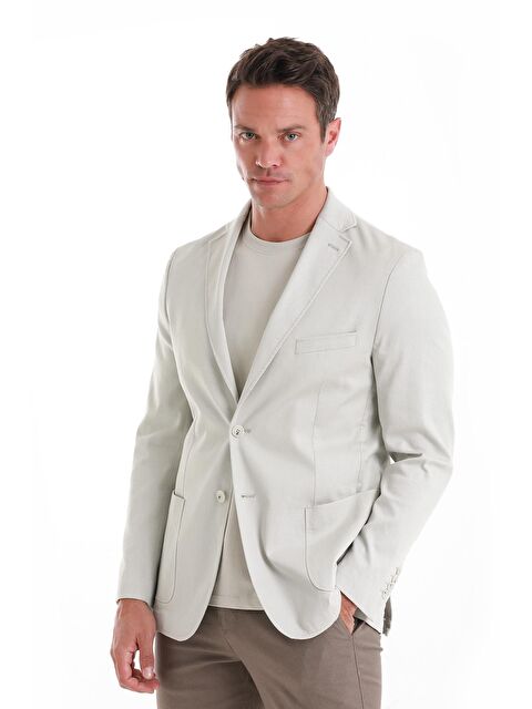 Hatemoğlu Gri Comfort Fit Düz Mono Yaka Klasik Ceket - S000244894-20600