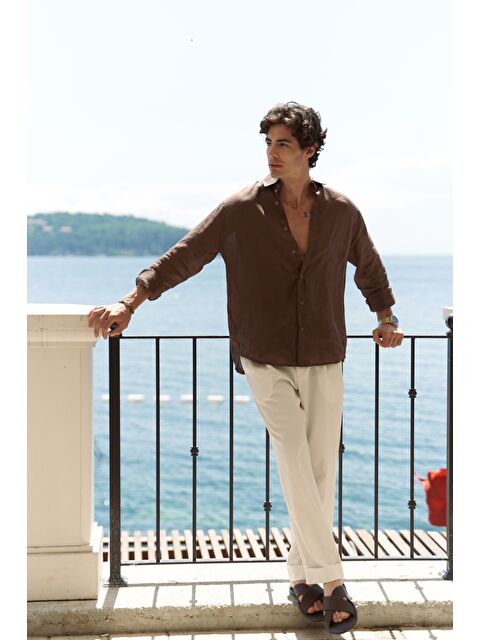 Mai Collection Enrico Kemer Detay Ekru Erkek Pantolon - S000521922-19965