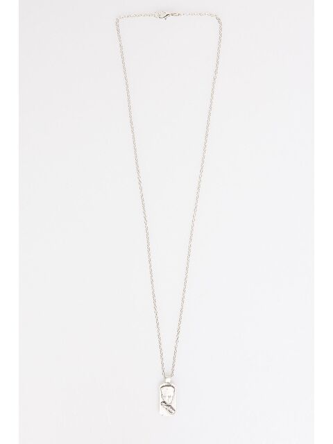 TUDORS Erkek Gümüş Renk Atatürk Silüetli Kolye - S000109473-18105