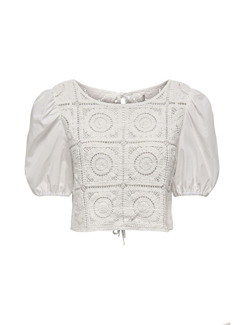 Only Onlcharis Pamuklu İşlemeli Regular Fit Balon Kol Top 15346915 - S000396441-19966