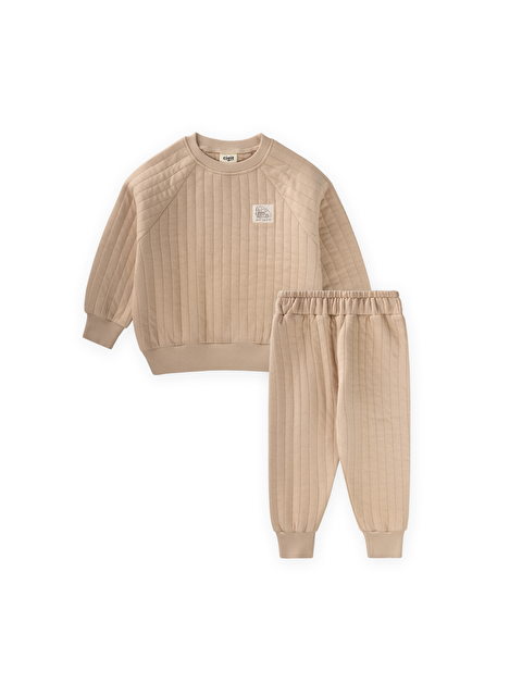 CİGİT Kapitone Sweatshirt Takım 1-7 Yaş Bej - S000507506-19928