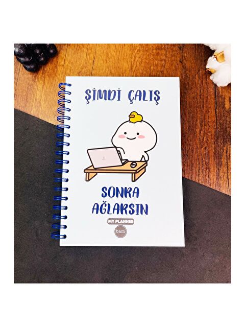 Bam Hediyelik Eşya Şimdi Çalış Sonra Ağlarsın Mavi Tasarımlı Konuşan Ajanda - S000265910-23173