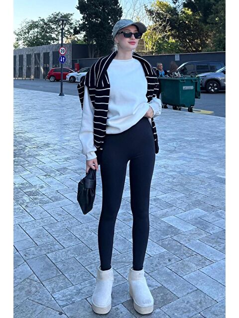 Madmext Boyalı Gri Yüksek Bel Kadın Tayt Mg2230 - S000299524-22875