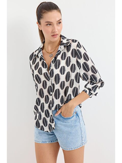 Bigdart 3964 Hafif Dökümlü Saten Gömlek - B. Siyah - S000089376-37423