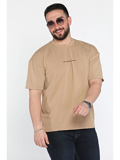 Mishar İtalia Erkek Silikon Yazı Baskılı Kendinden Desenli Tişört - S000372986-19966