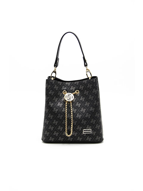 Silver Polo Kadın Çapraz Çanta 967-42713 M178 Siyah Platin-Mat Siyah - S000507534-19351