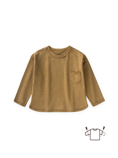 CİGİT Uzun Kollu Mevsimlik T-Shırt 1-7 Yaş Olive - S000507537-18194