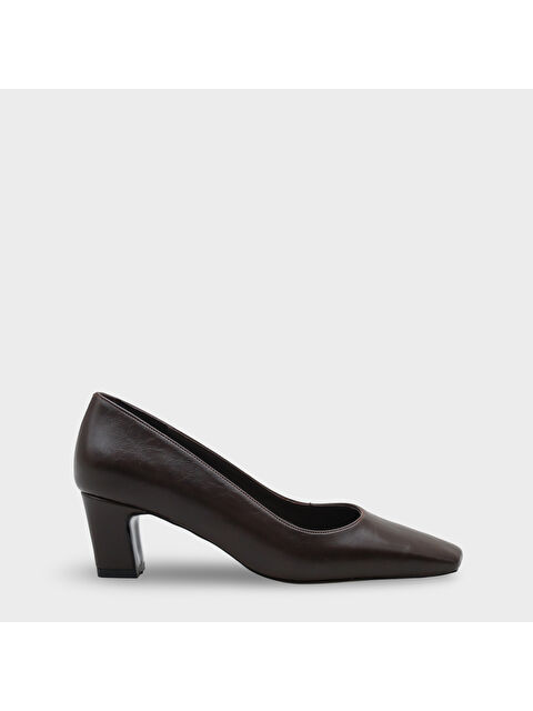 Capone Outfitters Janie Orta Boy Topuklu Küt Burunlu Hakiki Deri Astarlı Kadın Ayakkabı - S000514317-19291