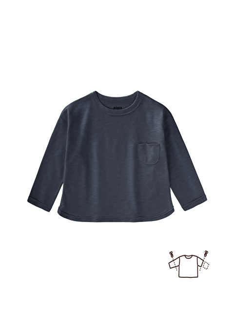 CİGİT Uzun Kollu Mevsimlik T-Shırt 1-7 Yaş Lacivert - S000507537-21164