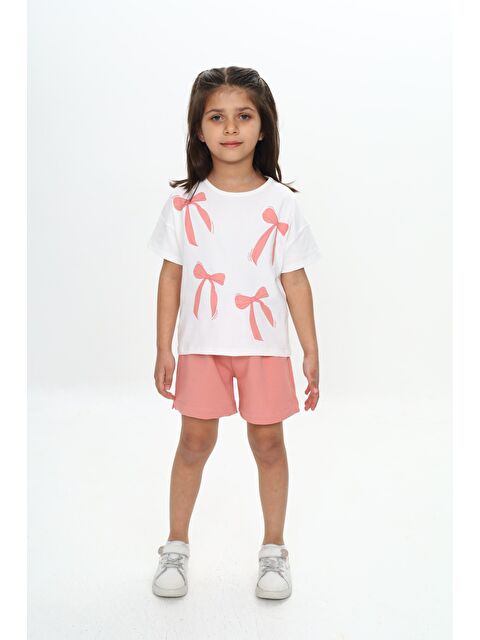 Toontoykids Kız Çocuk Fiyonk Baskılı Şortlu Takım - S000374511-19963