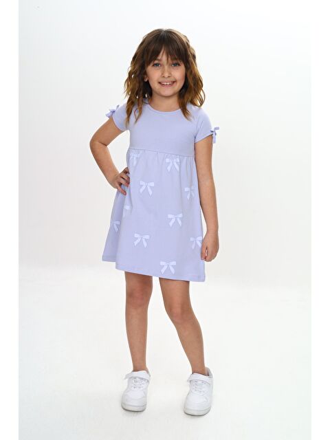 Toontoykids Kız Çocuk Fiyonk Baskılı Elbise - S000374513-17234