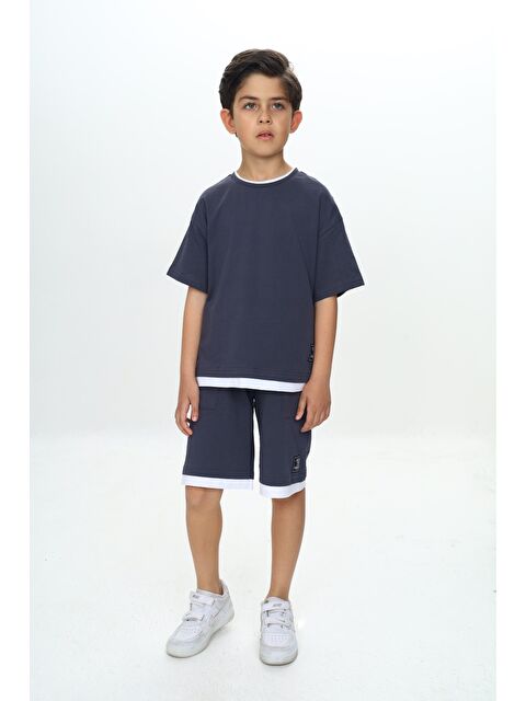 Toontoykids Erkek Çocuk Yazı Armalı Şortlu Takım - S000374512-29666