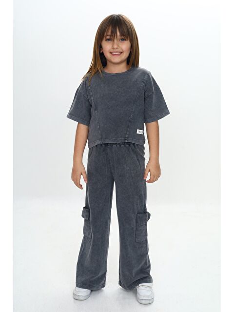 Toontoykids Kız Çocuk Yıkamalı Crop Eşofman Takım - S000374514-29666
