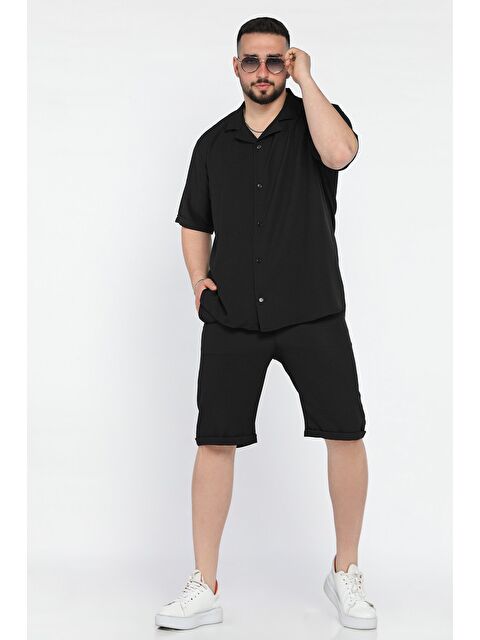 Mishar İtalia Erkek Duble Kol Gömlek Şort İkili Takım - S000372945-19351