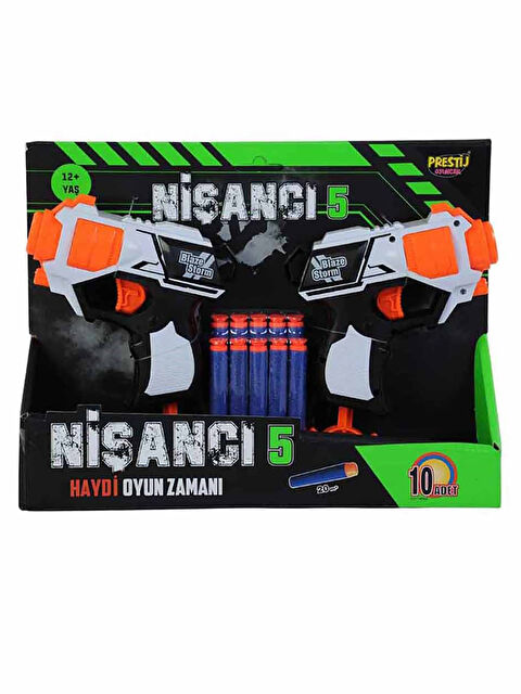 Prestij Oyuncak Nişancı 5 Dartlı Çift Fırlatıcı Beyaz - S000292708-20063