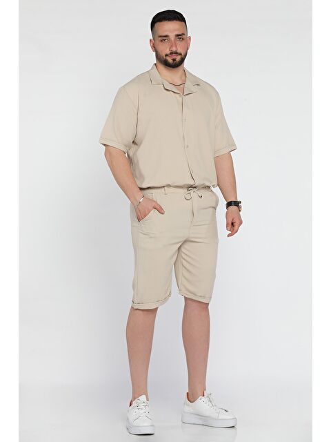 Mishar İtalia Erkek Duble Kol Gömlek Şort İkili Takım - S000372945-25636