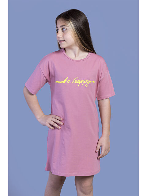 Toontoykids Kız Çocuk Düşük Kol Detaylı Baskılı Elbise - S000268106-20028