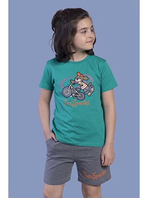 Toontoykids Erkek Çocuk Bisiklet Süren Köpek Baskılı Takım - S000303010-18194
