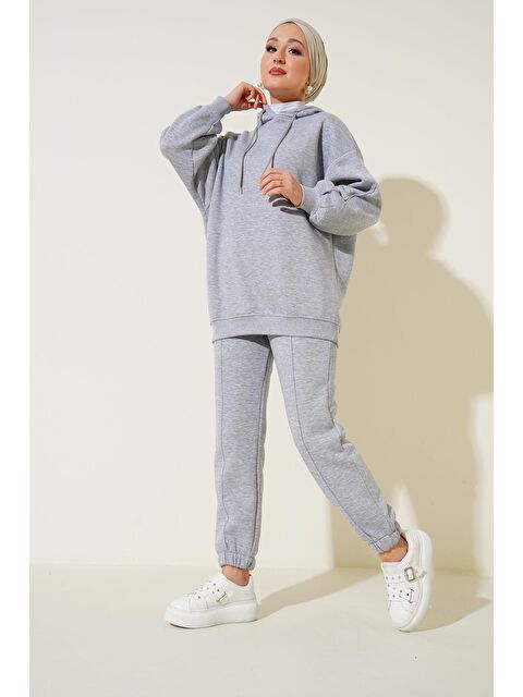 Bigdart 55434 Oversize Eşofman Takımı - Gri - S000089775-20600