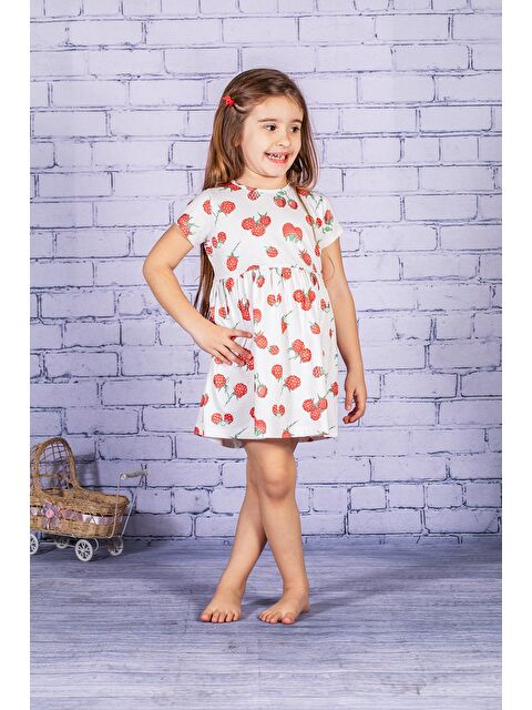 ZEYLAND Kız Çocuk Kısa Kollu Desenli Elbise - S000315397-20045